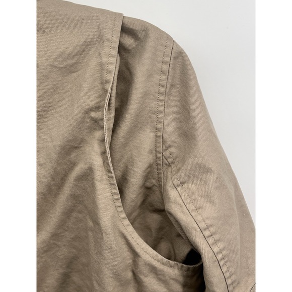 Duluth Trading Co Women's Blazer Jacket Beige Notch  Buttons Large Canvas Cotton - Picture 7 of 13